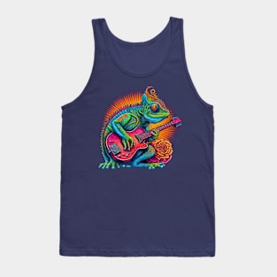 Chameleon With Guitar Tank Top